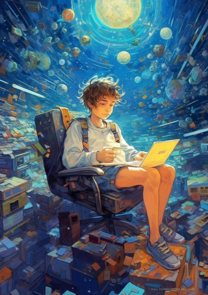 儿童想象科幻梦境手绘创意插画,插画/手绘图,插画/手绘图库,插画/手绘图下载,插画/手绘